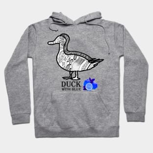 Duck With Blue Lemons Hoodie